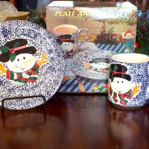 Snow as plate and mug set